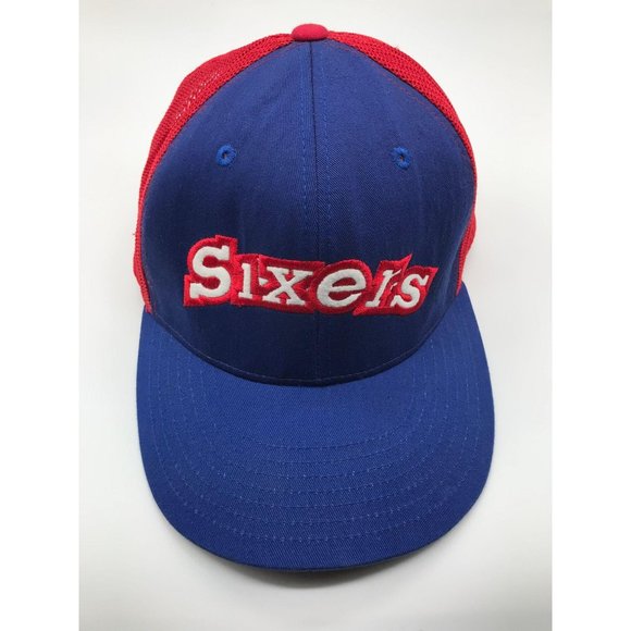 Vintage Reebok Philadelphia 76ers NBA Snapback Trucker Cap - Picture 1 of 7